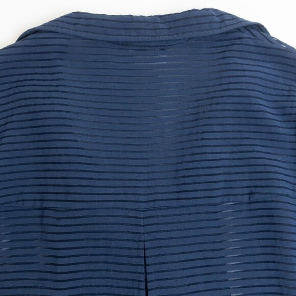 Akris Punto Navy Sheer Striped Blazer Jacket Silk Blend - Picture 10 of 16